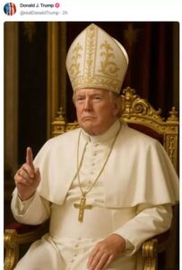 Viral photo of trump dressed as pope