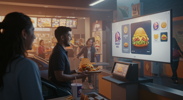 Alt text for the implied image of Yum Brands AI innovations: "Yum Brands AI transforming fast food with drive-thru automation, NVIDIA-powered technology, and Byte by Yum platform for efficient restaurant operations."Image