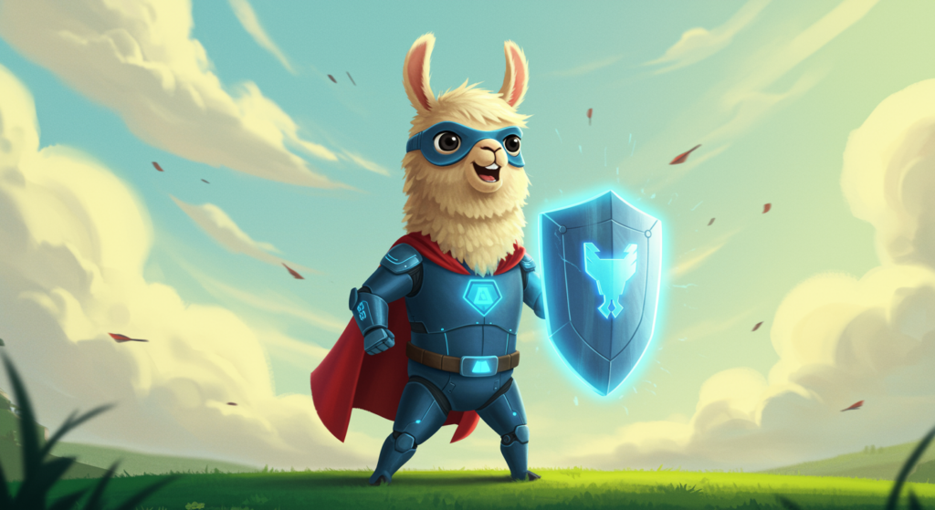 Alt text for an image representing Meta's Llama tools: "Meta's LlamaFirewall and protection suite enhancing AI security against prompt injection and cyber threats."