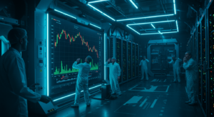 Graph showing the decline in AI data center stocks due to Supermicro's warning on delayed AI server orders.
