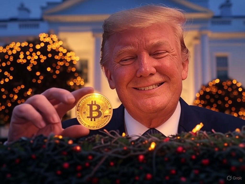 President Donald J. Trump signing an Executive Order for the Strategic Bitcoin Reserve, symbolizing U.S. leadership in cryptocurrency and digital assets for 2025.
