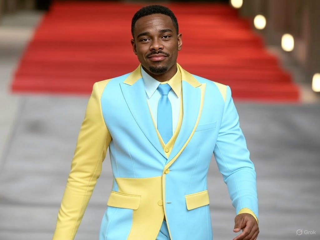 A group of celebrities at the 2025 Met Gala showcasing Black Dandyism through elegant, tailored outfits that blend historical influences from the Harlem Renaissance and Zoot Suit Riots with modern Black style and identity.Image