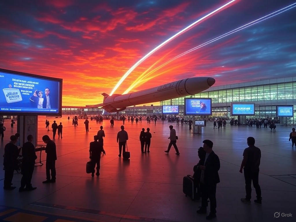 Houthi missile attack on Ben Gurion Airport, illustrating the impact on Israeli air travel and Middle East security.