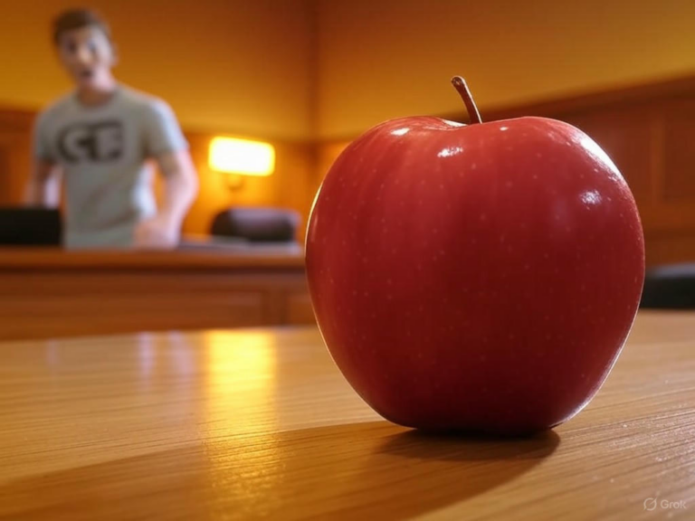 Alt text for an image related to the Apple Epic Games case: "Apple and Epic Games logos in court battle over App Store antitrust, contempt order, and Fortnite return."