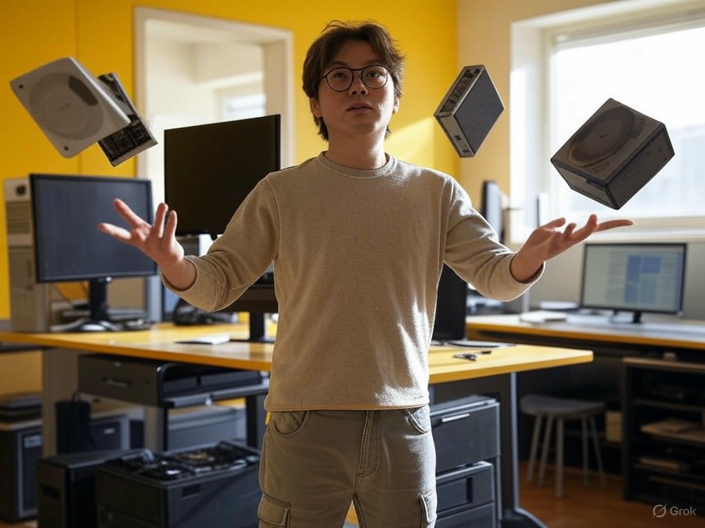A person urgently upgrading their PC components amid 2025 tariff-driven price hikes.