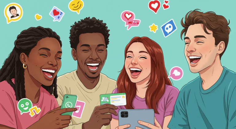 Illustration of WhatsApp AI expanding tools in 2025, featuring a chatbot interface, privacy icons, and user complaints symbols.