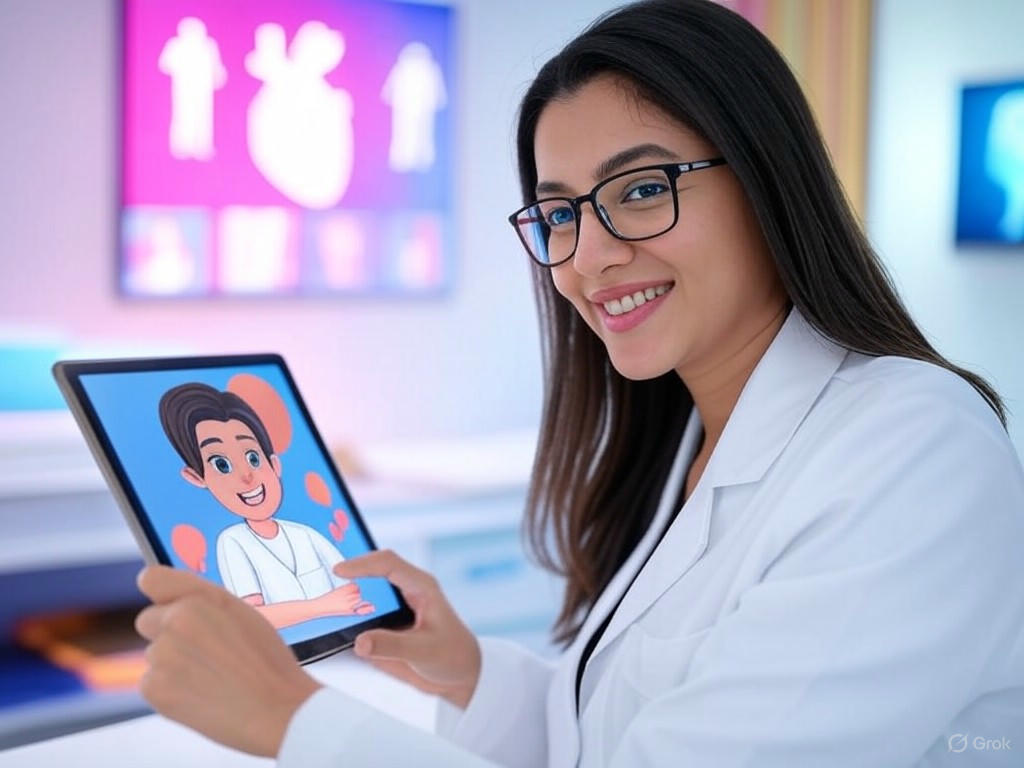 Dr. Ami Bhatt presenting AI tools for healthcare innovation in cardiology and digital health.