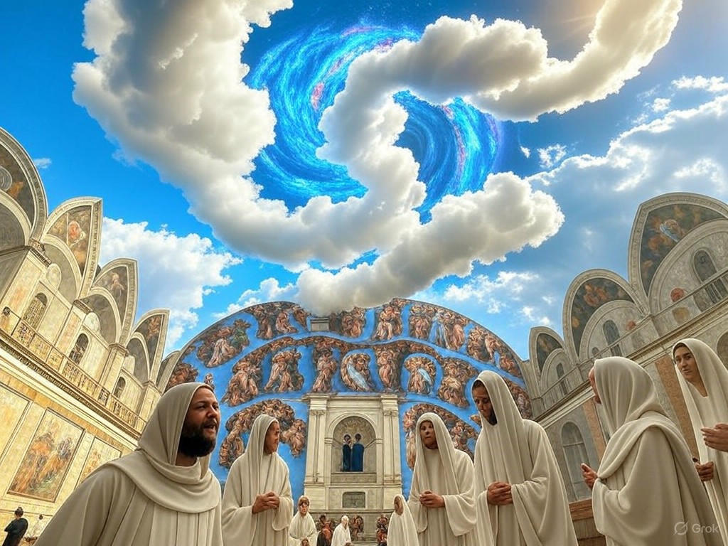 The iconic smoke rising from the Sistine Chapel chimney during Day 2 of the 2025 Papal Conclave, symbolizing the ongoing election process.
