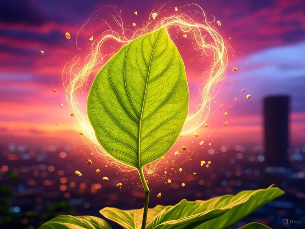 Illustration of quantum effects in proteins, such as tunneling and coherence, enhancing energy transfer efficiency in biological systems like photosynthesis.