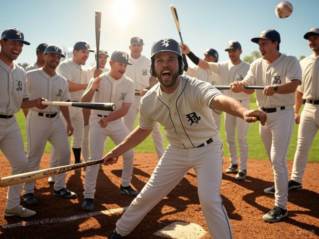 Shaler Area Titans baseball team dominating New Castle in a high school game on May 5, 2025, with players celebrating their victory.Image