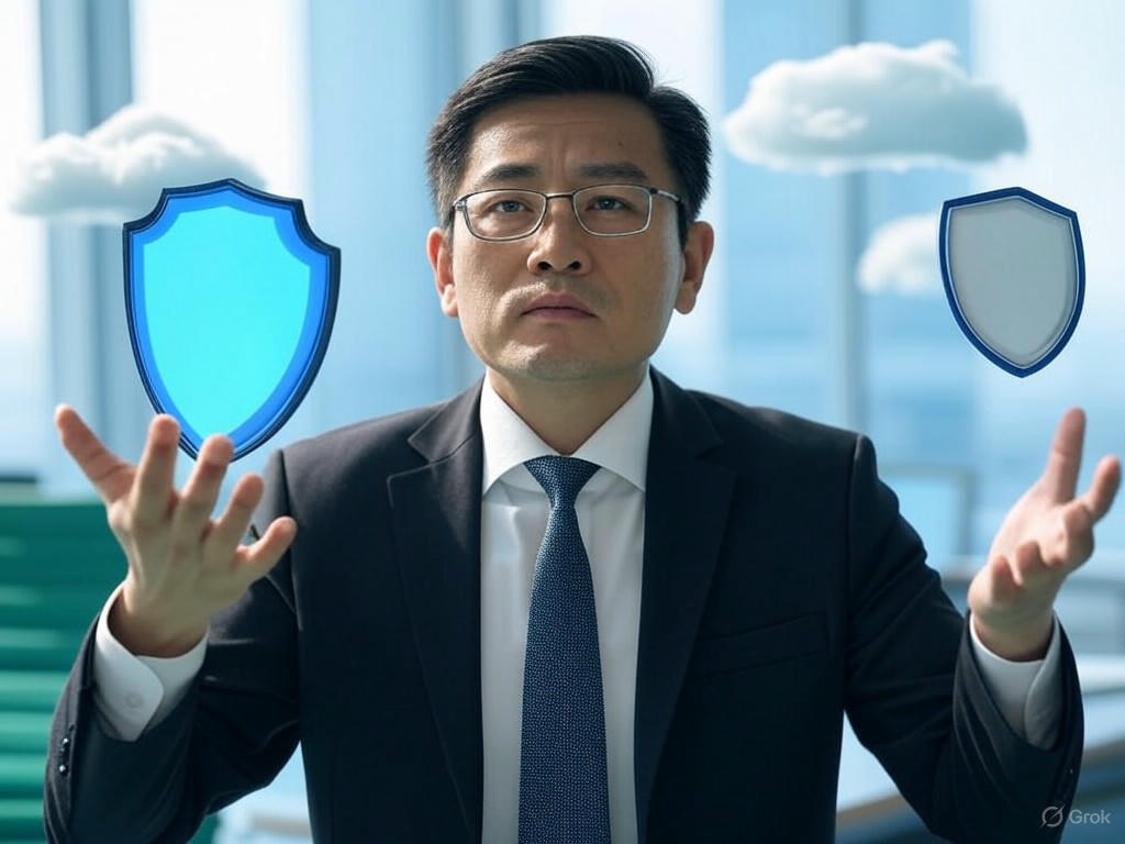 A digital shield protecting interconnected networks, symbolising cyber resilience strategies for business leaders.