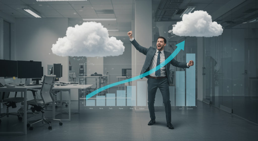 Alt text for Microsoft's earnings AI growth chart: "Microsoft earnings report graph illustrating revenue growth from AI, cloud services, Azure, and strategic tech investments."