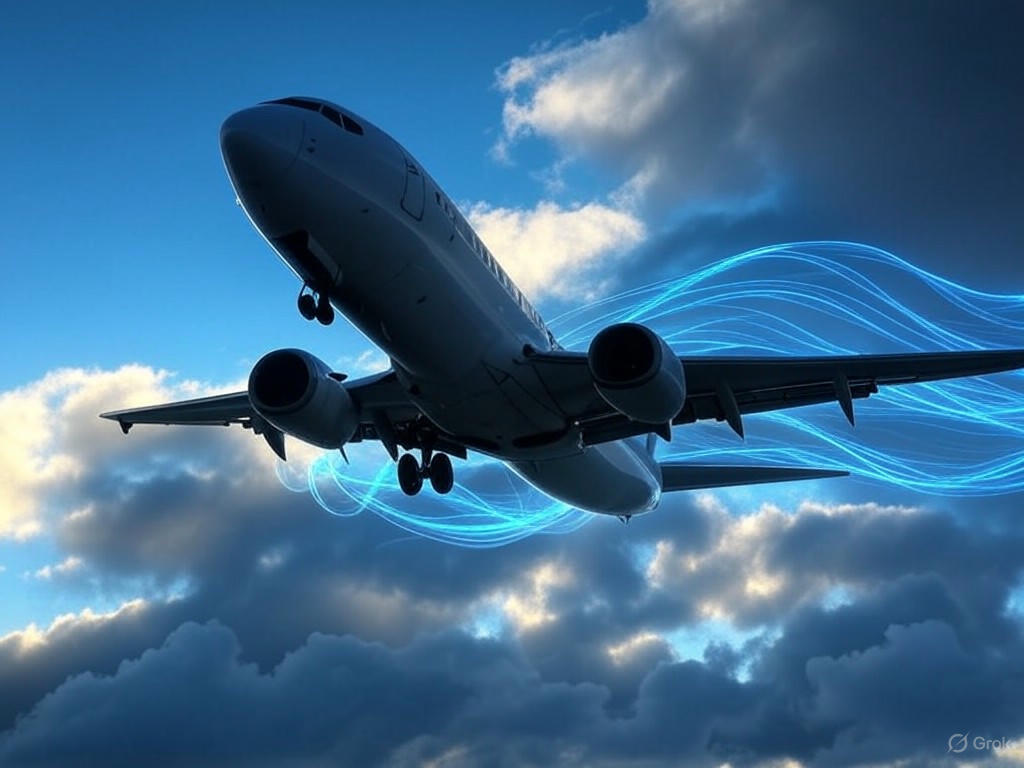 Illustration of North American airlines investing in cybersecurity and AI to enhance operations and security in 2025.Image