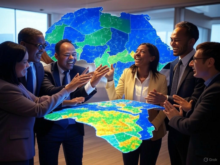 Illustration of Cybervergent's AI-powered cybersecurity platform at GITEX Africa, safeguarding Africa's digital landscape against evolving cyber threats.