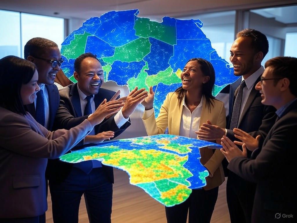 Illustration of Cybervergent's AI-powered cybersecurity platform at GITEX Africa, safeguarding Africa's digital landscape against evolving cyber threats.