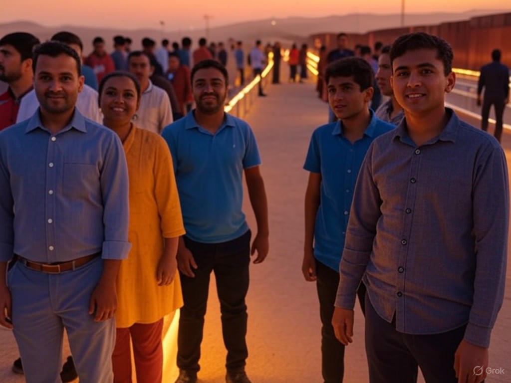 Alt text for potential image: "Closed Attari-Wagah border gate amid India-Pakistan tensions, showing stranded travelers and escalating diplomatic crisis."