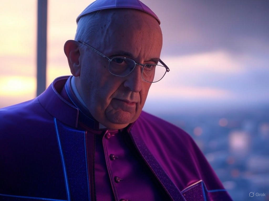 An AI-generated image depicting Donald Trump dressed in papal robes, seated like a pope, which sparked global backlash over digital misinformation and religious sensitivities.Image