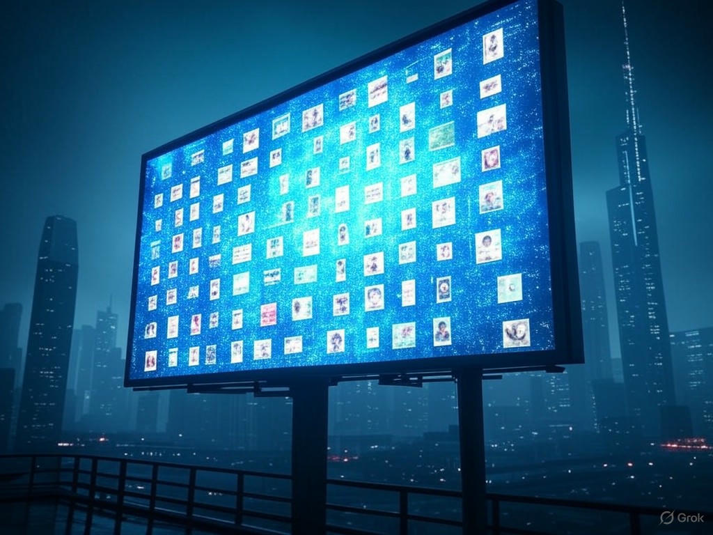Illustration of Facebook AI automating ad creation and disrupting the traditional advertising ecosystem.Image