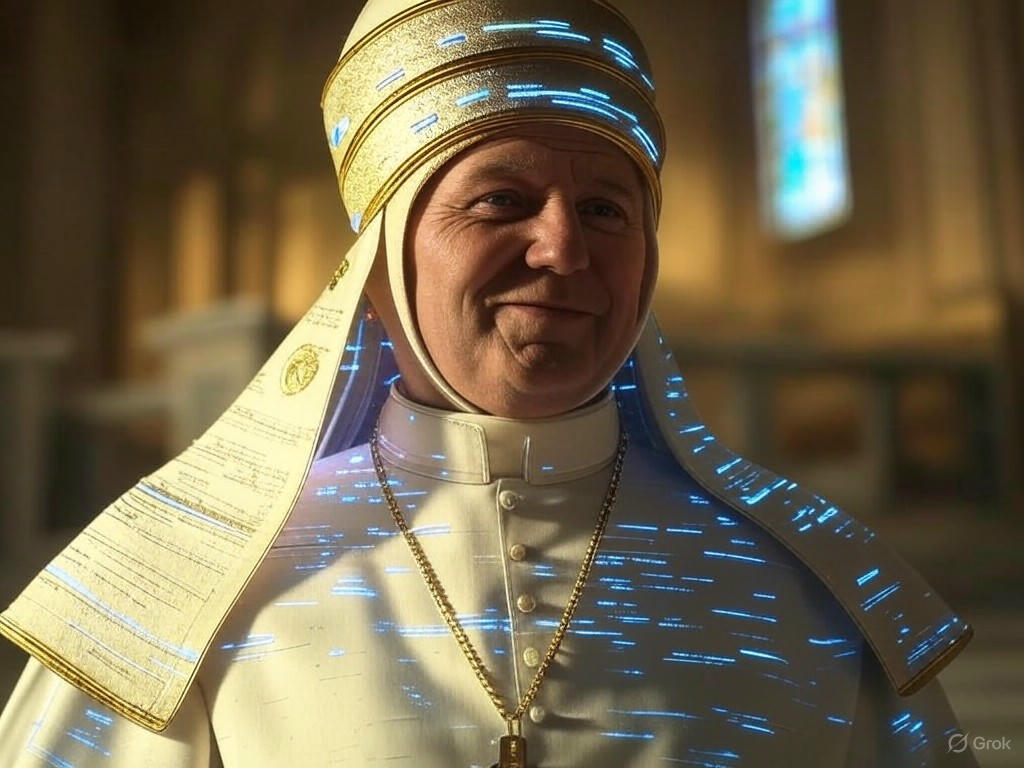 AI-generated image of former President Donald Trump dressed as the Pope, highlighting concerns about deepfakes and misinformation in politics.Image