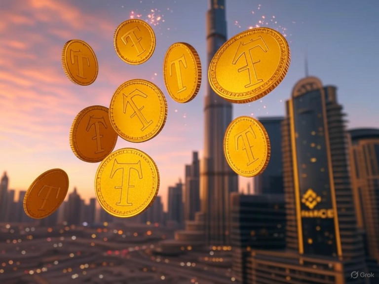 Illustration of Trump cryptocurrency stablecoin used in UAE-backed $2 billion Binance stake acquisition, highlighting global finance and political crypto ventures.