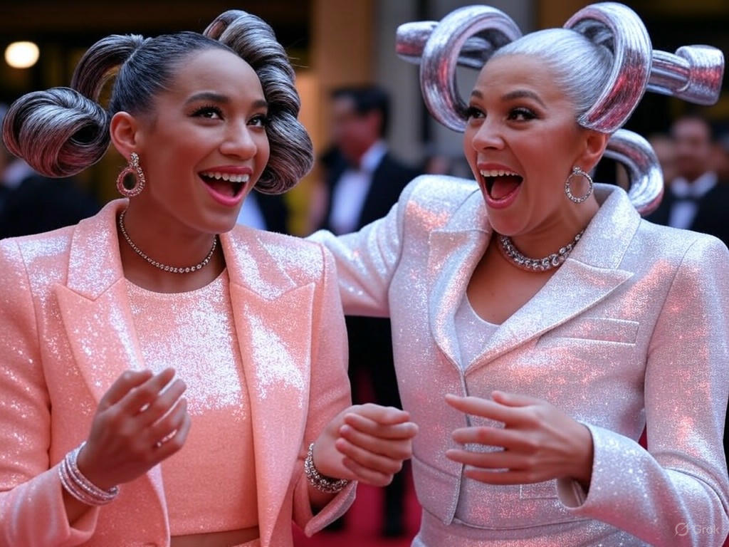 Red carpet highlights from Met Gala 2025, featuring celebrities in outfits inspired by the Superfine: Tailoring Black Style theme.Image