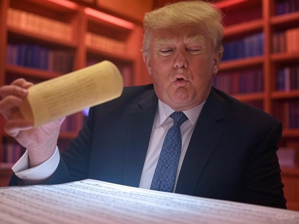 "Former President Donald Trump in an interview on upholding the Constitution amid immigration policy debates."