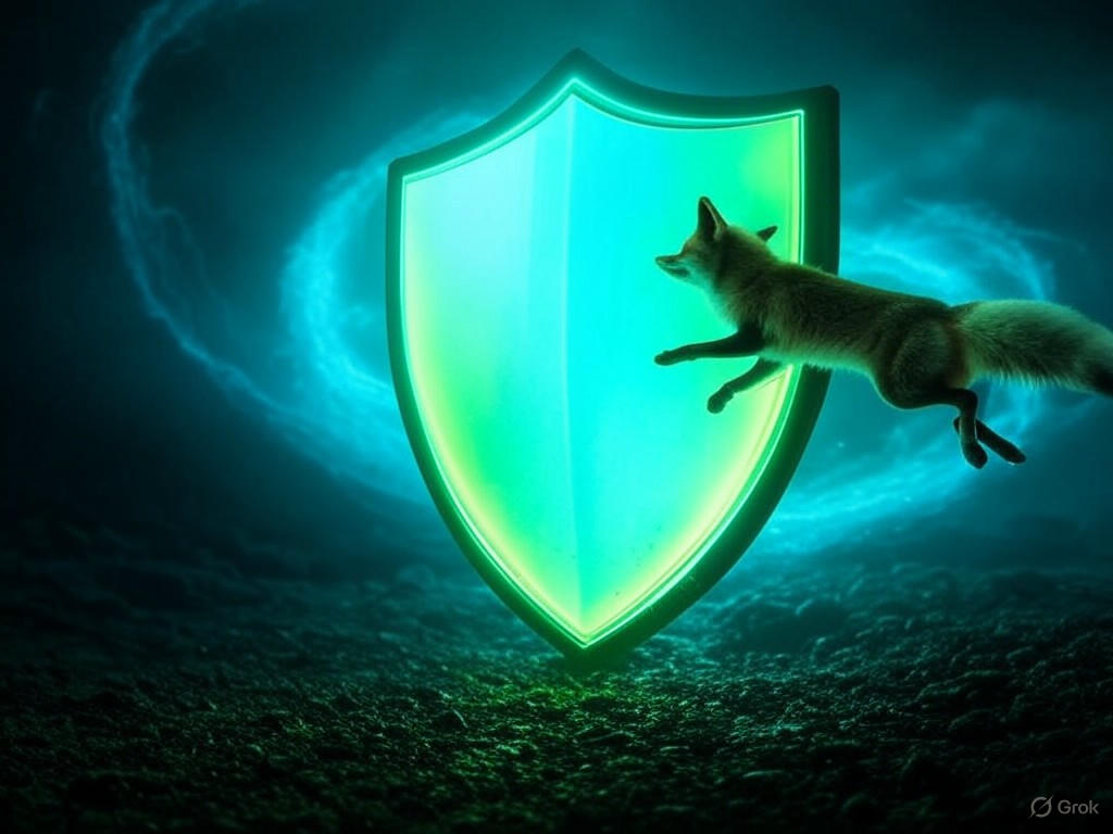 Illustration of the AI cyber arms race, showcasing market growth trends in cybersecurity, including projections to $135 billion by 2030, AI-powered defenses, and emerging threats.