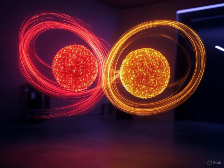 Illustration of quantum entanglement breakthrough, showing entangled particles solving the 20-year purity puzzle in quantum computing and technologies.