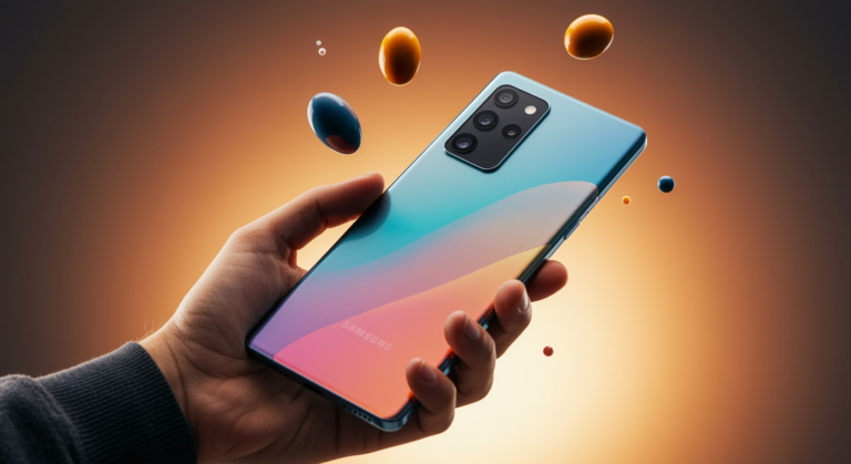 Samsung Galaxy S25 Edge smartphone with ultra-thin design, Snapdragon 8 Elite chip, and 200MP camera.