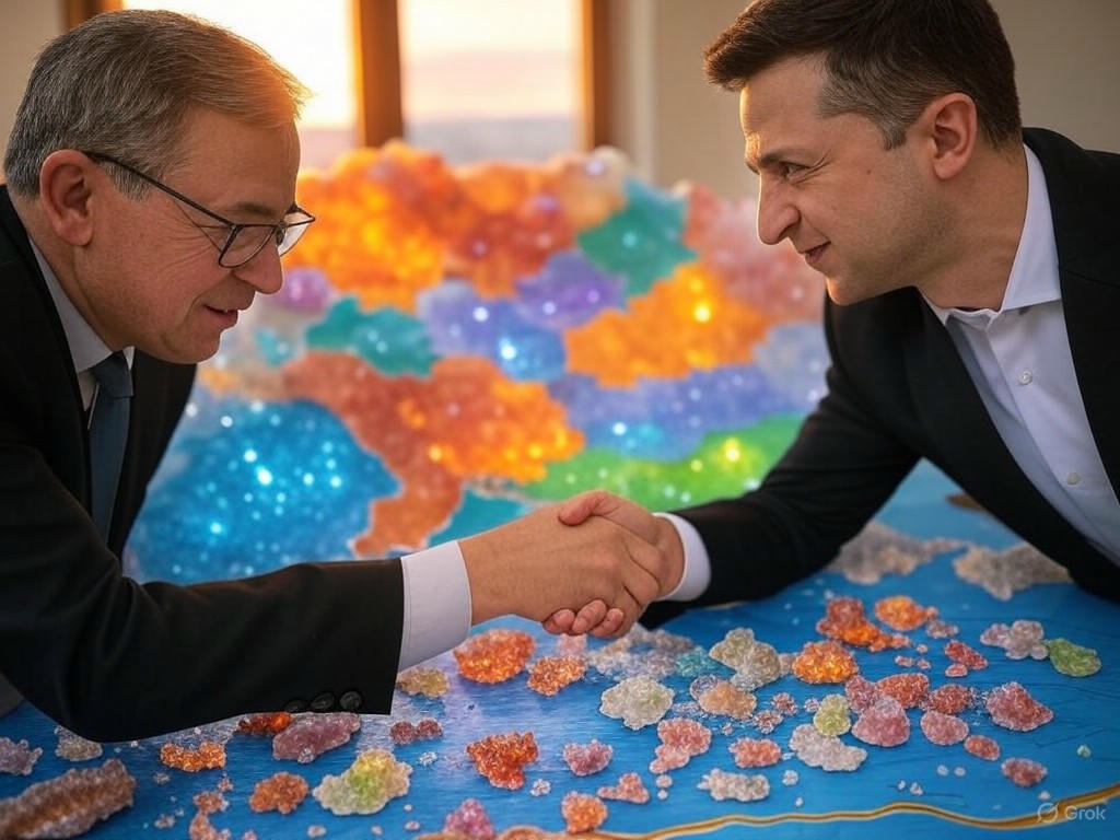 U.S.-Ukraine minerals deal signing with leaders and critical mineral resources.