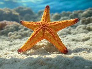 A sea star affected by wasting disease in warm waters, showing the protective role of cool temperatures and marine conservation against microbial imbalance, ocean acidification, and impacts on sea star health, mortality, and kelp forests.