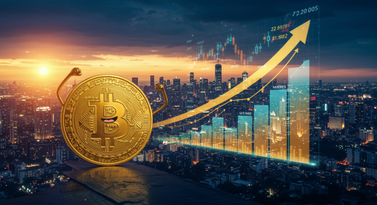 Graph of the crypto rebound in 2025, showing Bitcoin's price surge towards $100,000 and market cap recovery aiming for $3 trillion.