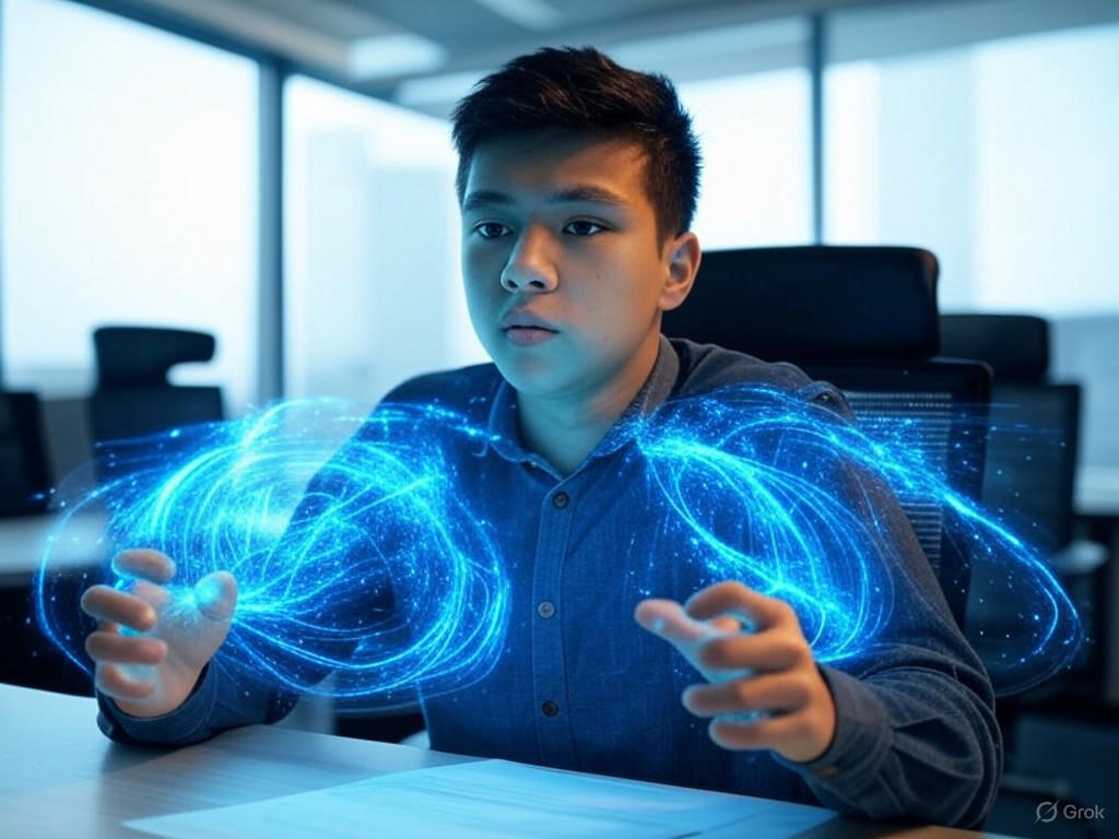 A college student using AI to review and revolutionize HUD regulations as part of Elon Musk's DOGE initiative.Image