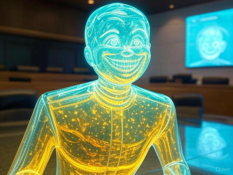 An AI-generated recreation of a deceased shooting victim delivering a statement in an Arizona courtroom, highlighting innovative technology in modern justice systems.Image