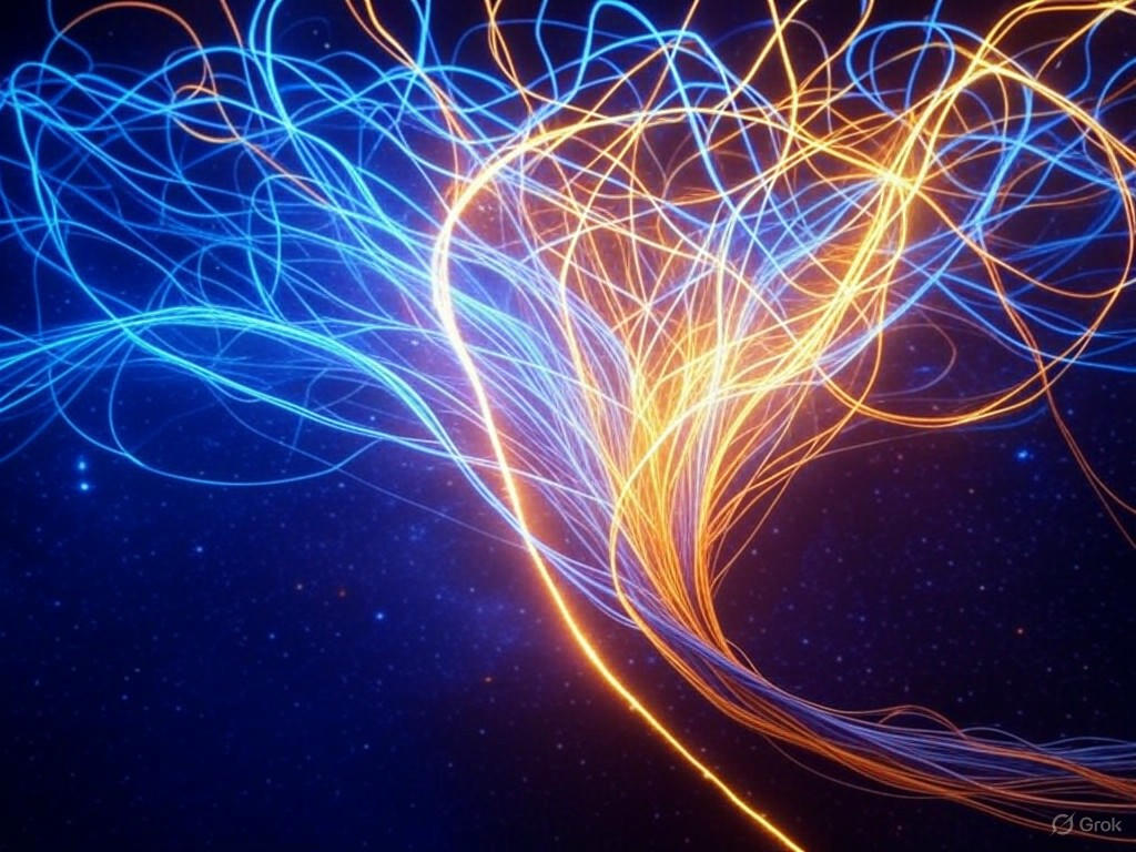 Illustration of quantum gravity unifying forces, bridging the Standard Model and general relativity with concepts like string theory, loop quantum gravity, black holes, gravitons, and quantum mechanics.