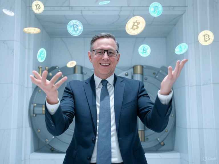 Illustration of the OCC's new policy allowing US banks to trade and hold customers' cryptocurrency assets, symbolizing the integration of traditional banking with digital finance.