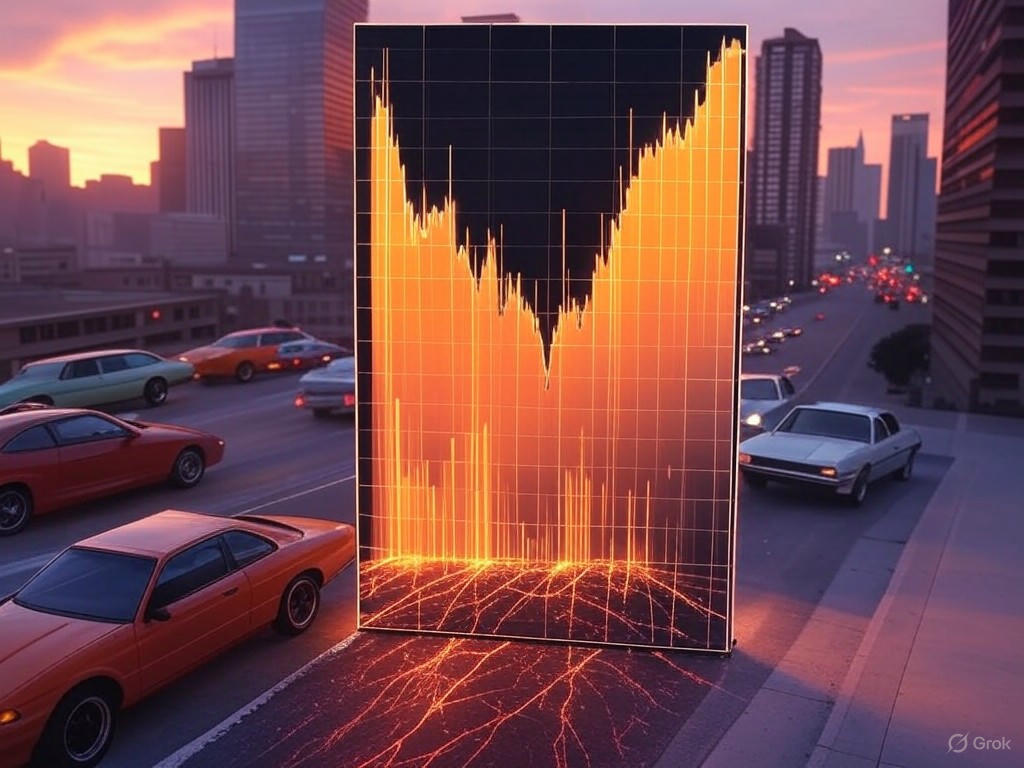 Graph showing Take-Two stock plummeting due to Grand Theft Auto VI delay, illustrating TTWO stock volatility in the video game industry and financial outlook for investor sentiment and market recovery.