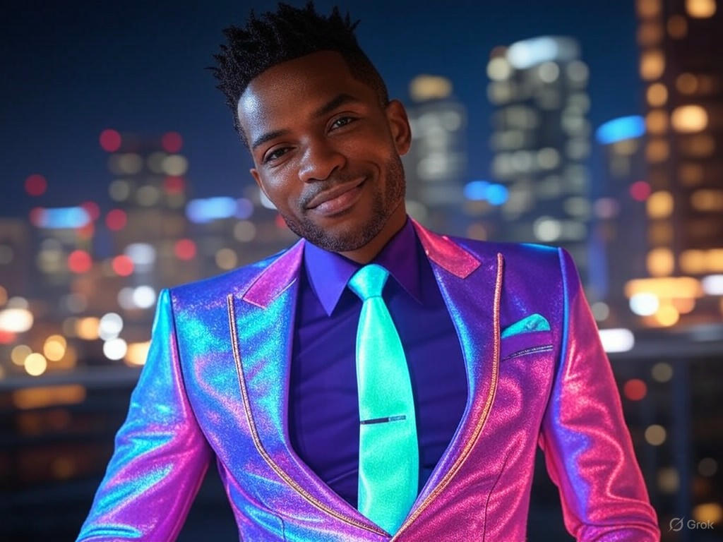 A sophisticated individual wearing a tailored suit that embodies Black dandyism and cultural heritage at the 2025 Met Gala red carpet.Image