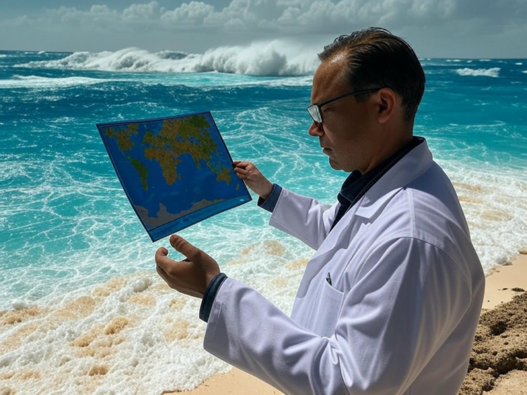 An illustration of the 2025 hurricane season, depicting intensified storm activity due to the end of La Niña, warm Atlantic waters, and favorable wind patterns.Image