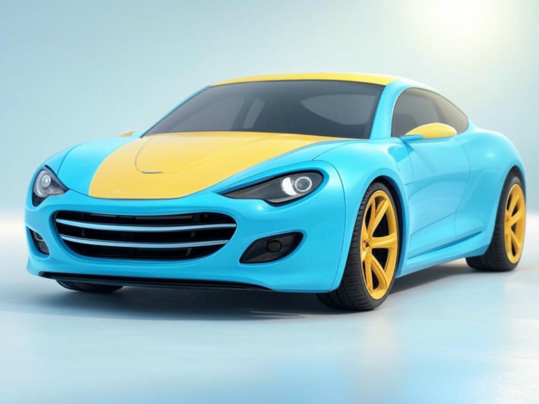A conceptual rendering of a car sketch transformed by Vizcom AI automotive rendering, showcasing its artistic enhancement for car design.