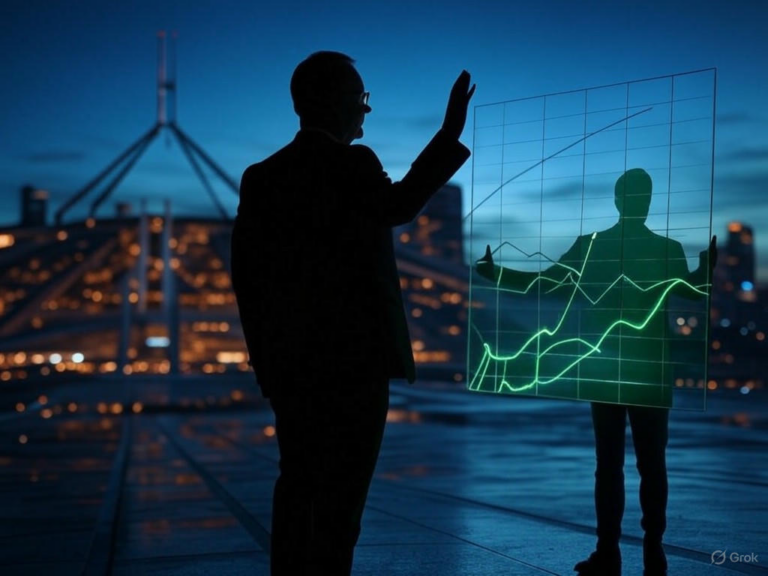Graph showing Labor's lead in the 2025 Australian Federal Election polls, highlighting key results and voter trends.Image