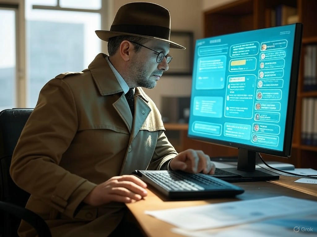 An illustration of Microsoft's strategies for detecting and defending against AI data poisoning in chatbots, featuring symbols of security shields, data flow, and poisoned inputs.
