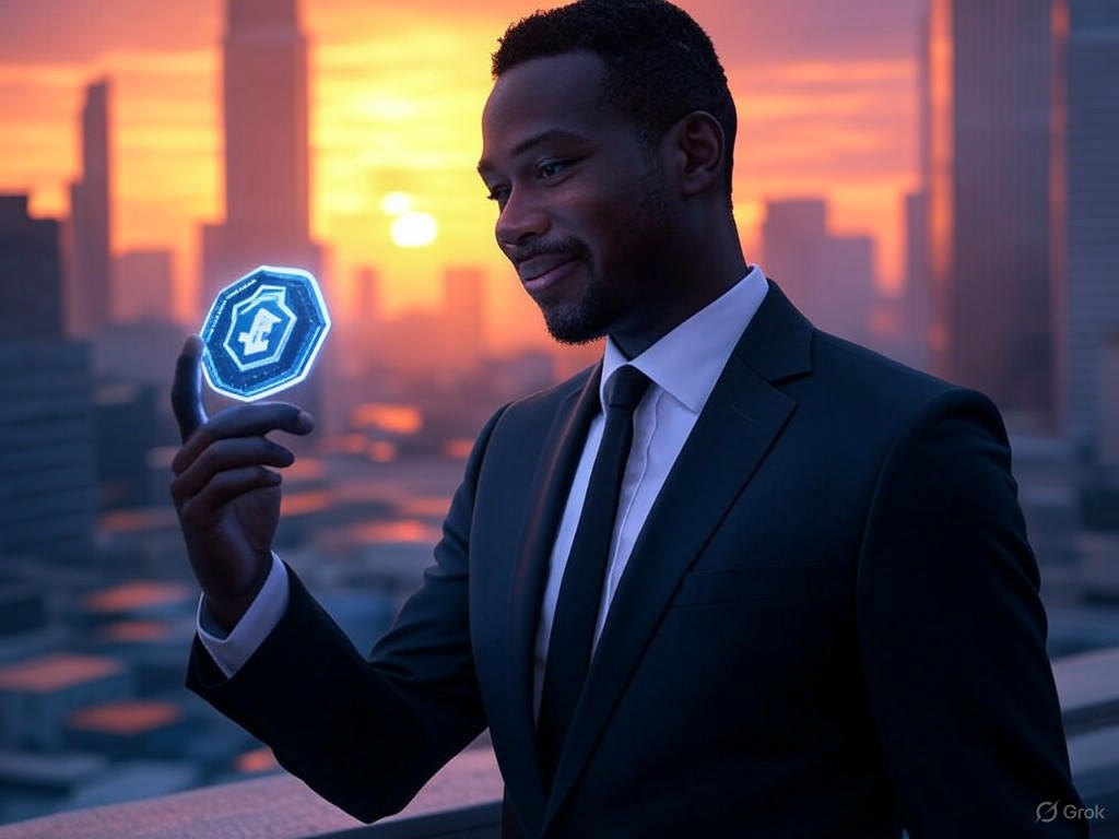 A graphic depicting a masked criminal demanding cryptocurrency ransom from a French entrepreneur, highlighting risks of kidnappings in France.