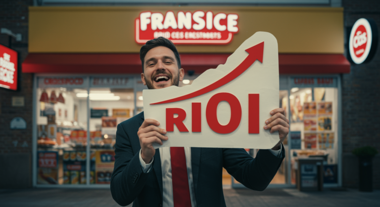 "Graph illustrating franchise investments and ROI trends for 2025, highlighting key industries like food services and home services for strong returns and stability."